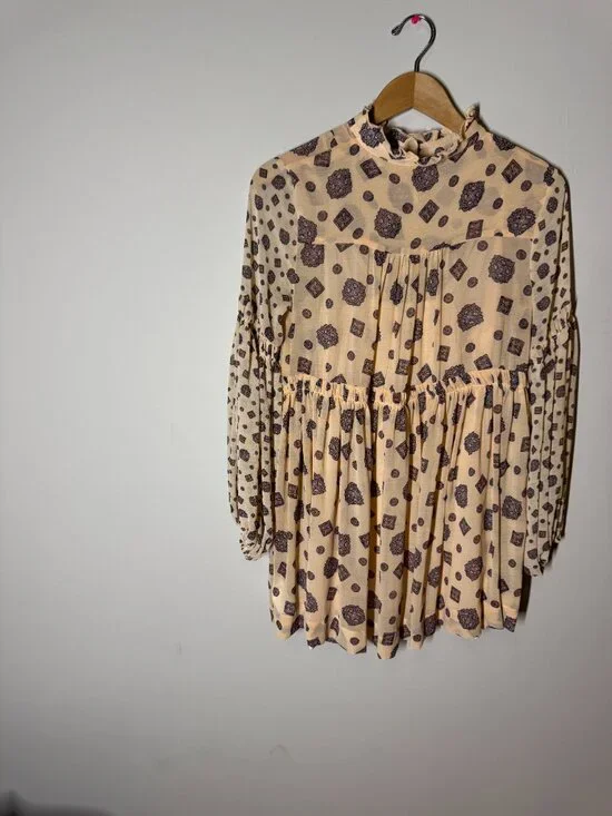 Free People Women's Turn Turn Mini Dress w/ Medallion Print Sz. XS - Picture 5 of 7